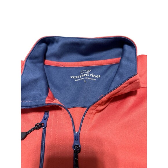 Vineyard Vines Vest Mens Large Red Performance Sleeveless Pullover Quarter Zip - Picture 3 of 4